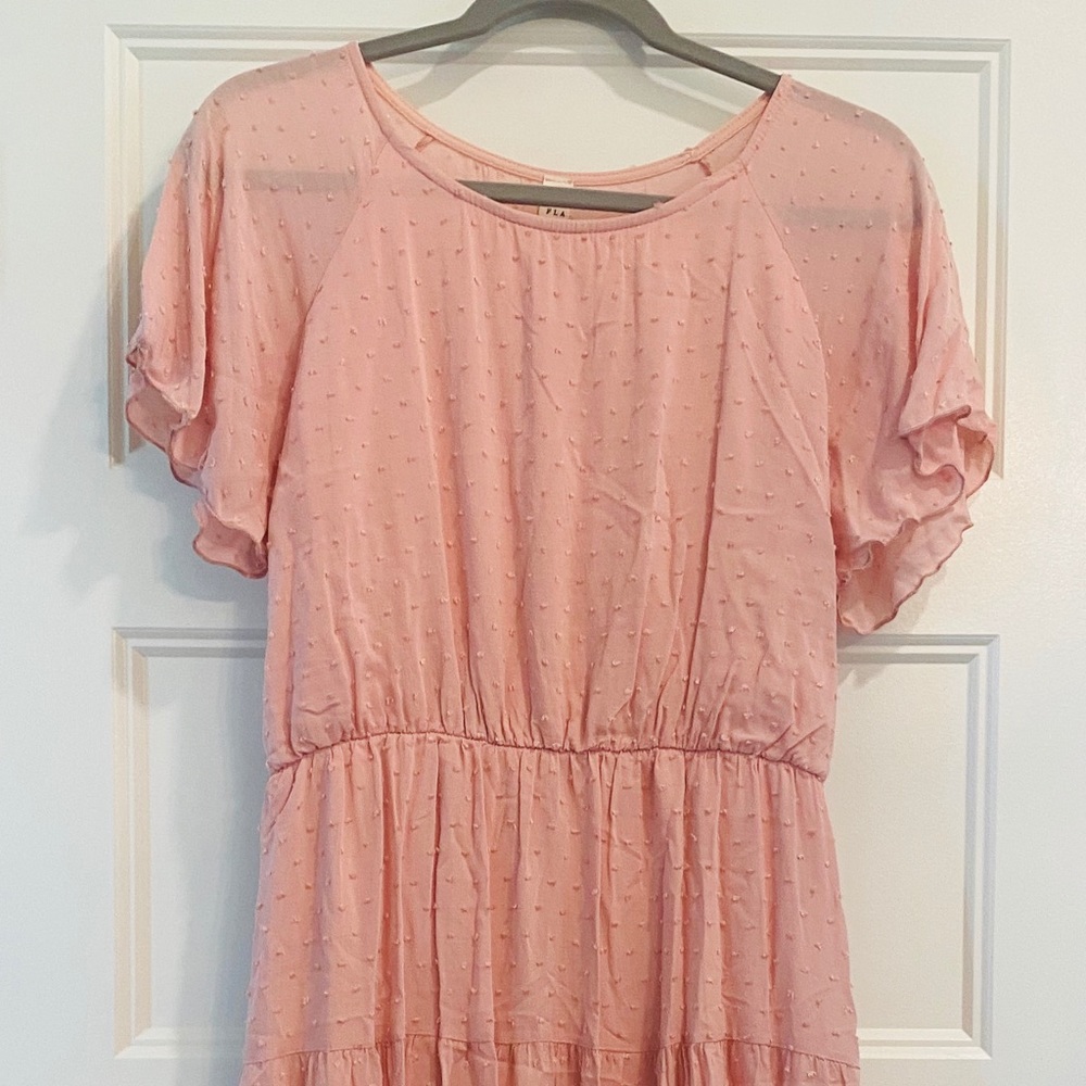 Swiss dot blush dress